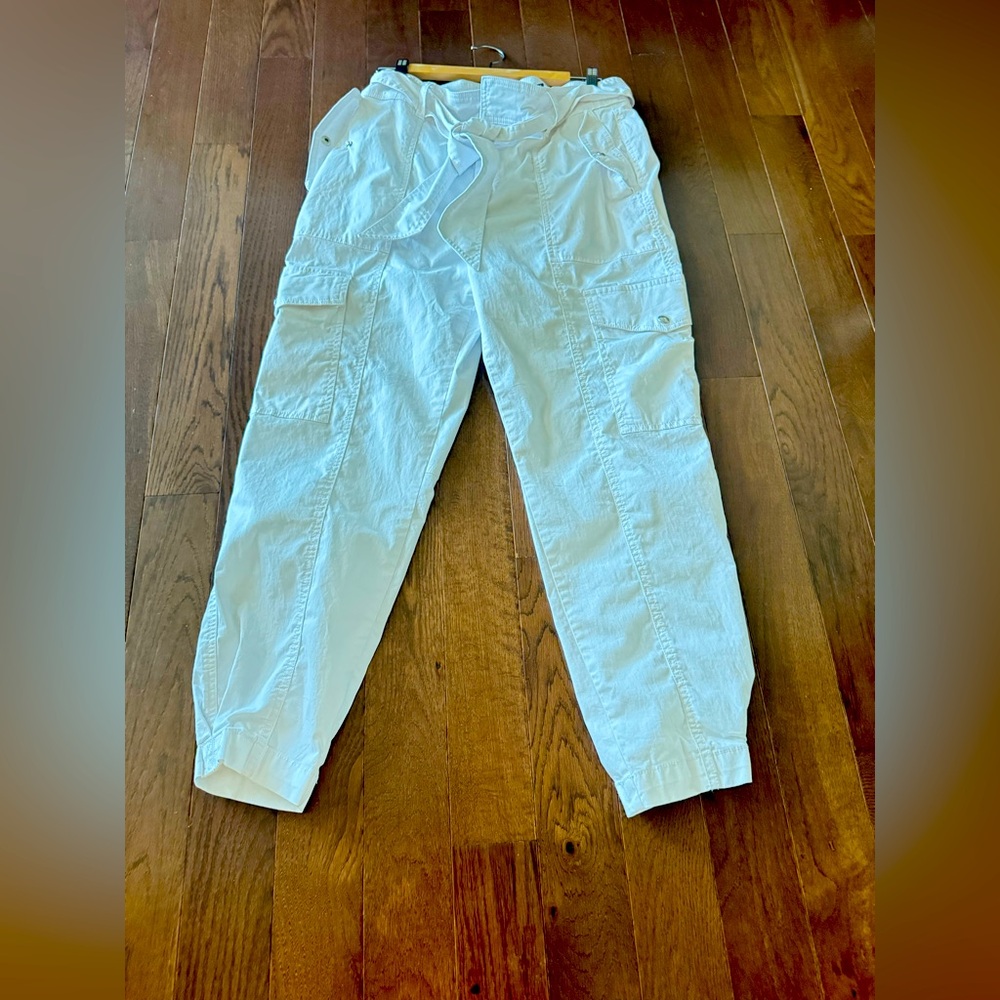 White Women's Cargo Jogger Pants